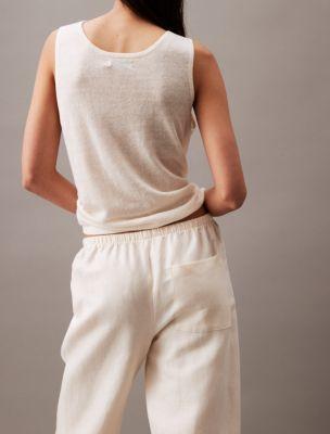 Casual Linen Blend Pull-On Pants Product Image