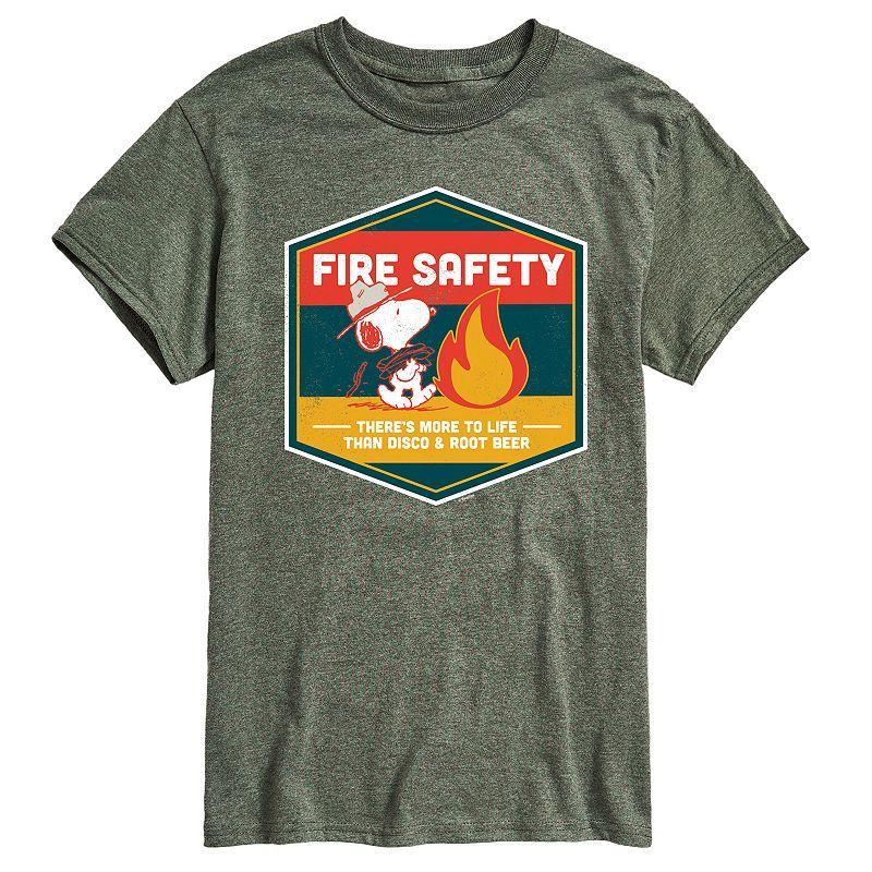 Mens Peanuts Fire Safety Graphic Tee Blue Product Image