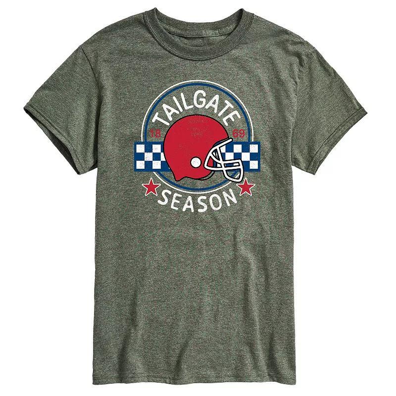 Mens Tailgate Season Graphic Tee Grey Green Product Image