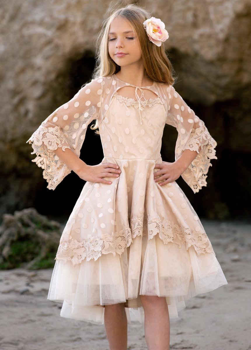 Gracyn Petticoat Dress in Oat Product Image