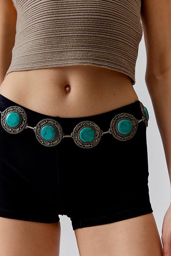 Callie Pressed Stone Chain Belt Womens at Urban Outfitters Product Image