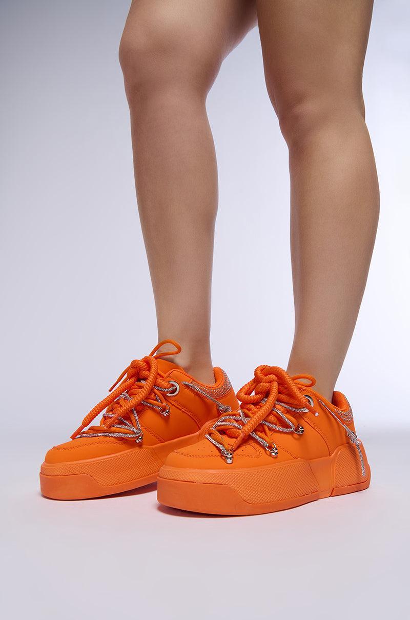 AZALEA WANG LAMIA ORANGE SNEAKER Product Image