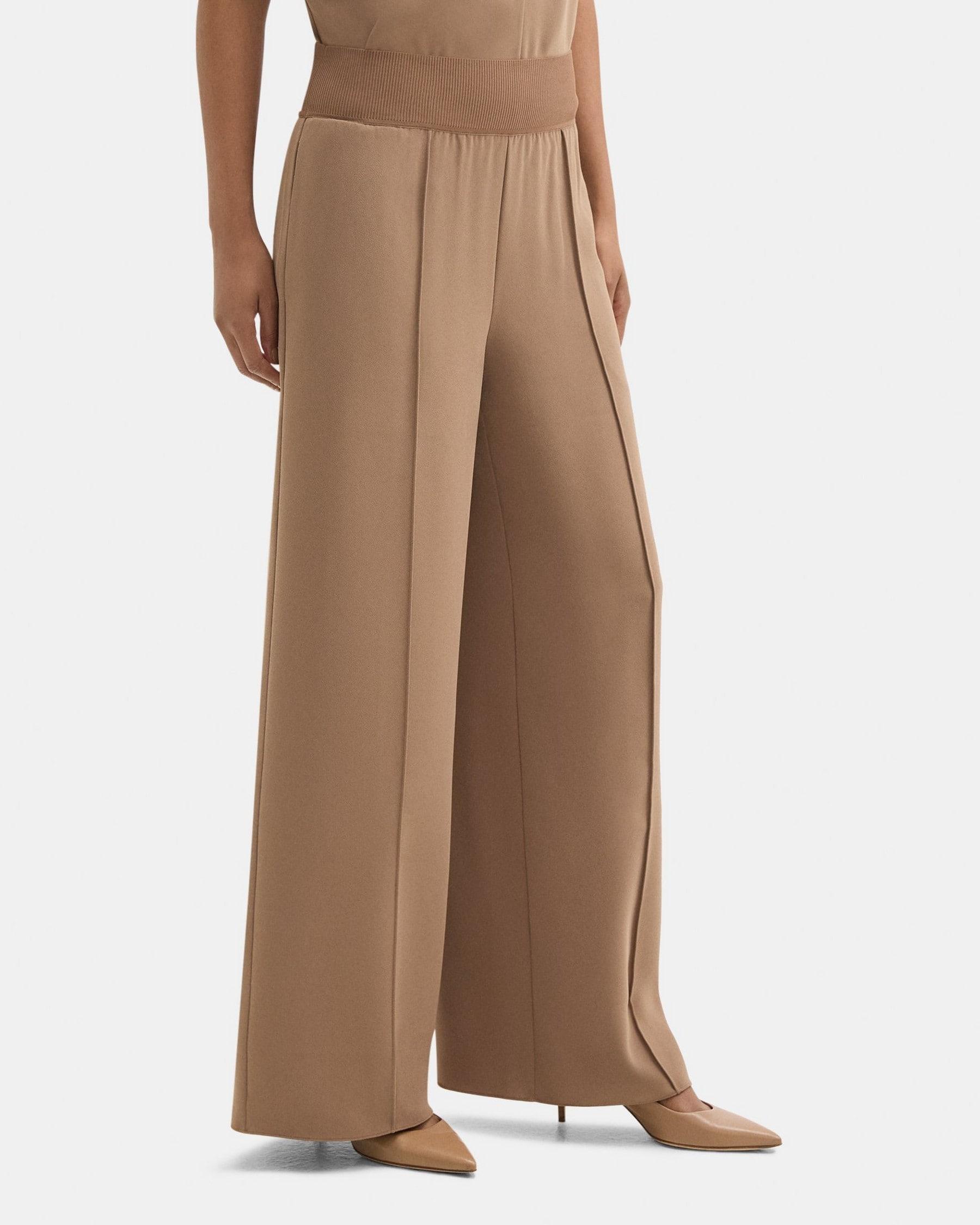 High-Waist Wide-Leg Pant in Crepe Product Image