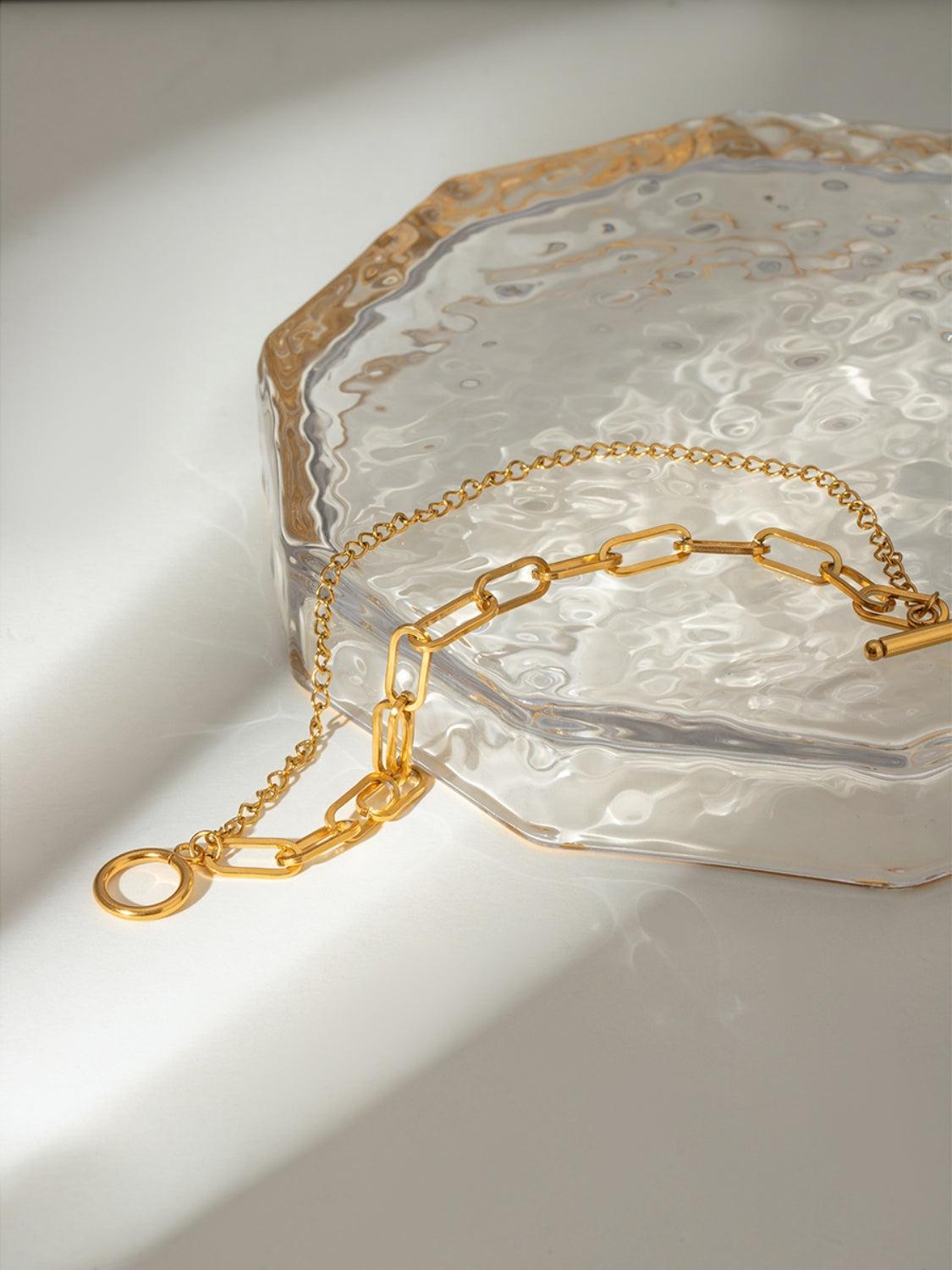 18K Gold-Plated Stainless Steel Chain Bracelet Product Image