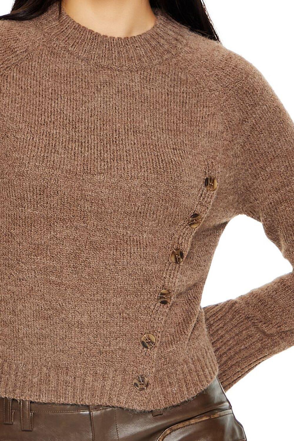 Marled Button-Front Sweater | Forever 21 Product Image