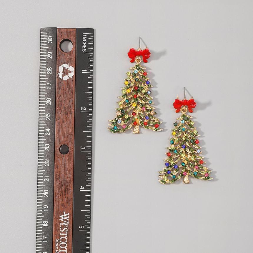 Rhinestone Christmas Tree Drop Earring Product Image