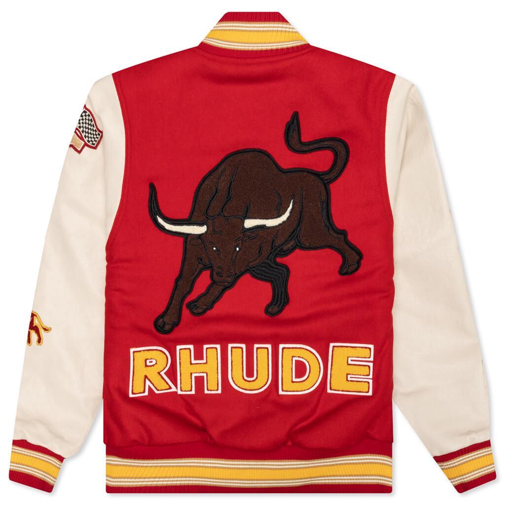 Bull Varsity Jacket - Red/Cream Male Product Image