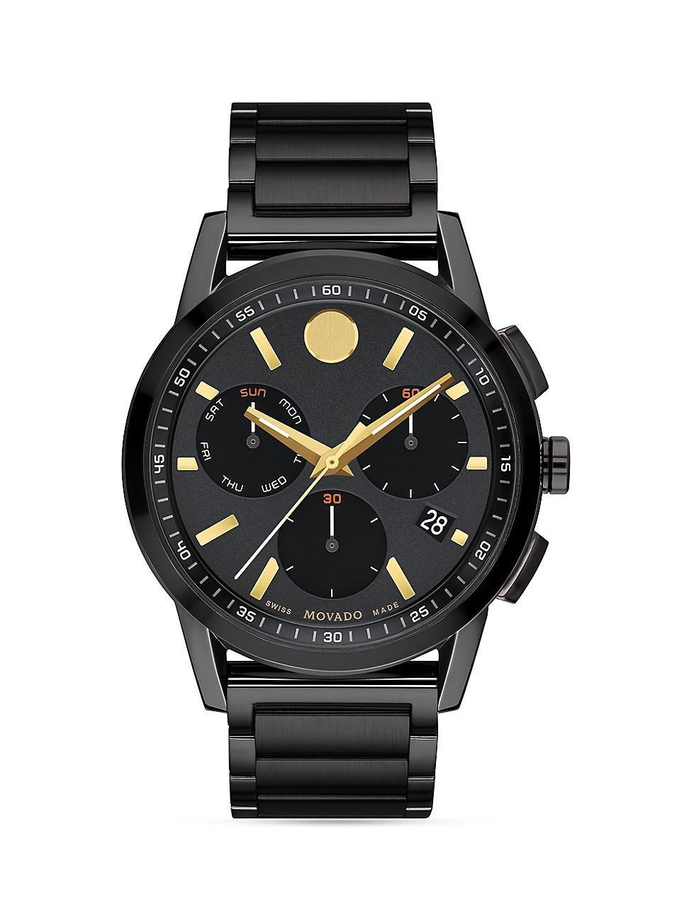 Men's Movado MuseumÂ® Sport Two-Tone PVD Chronograph Watch with Black Dial (Model: 0607558) Product Image