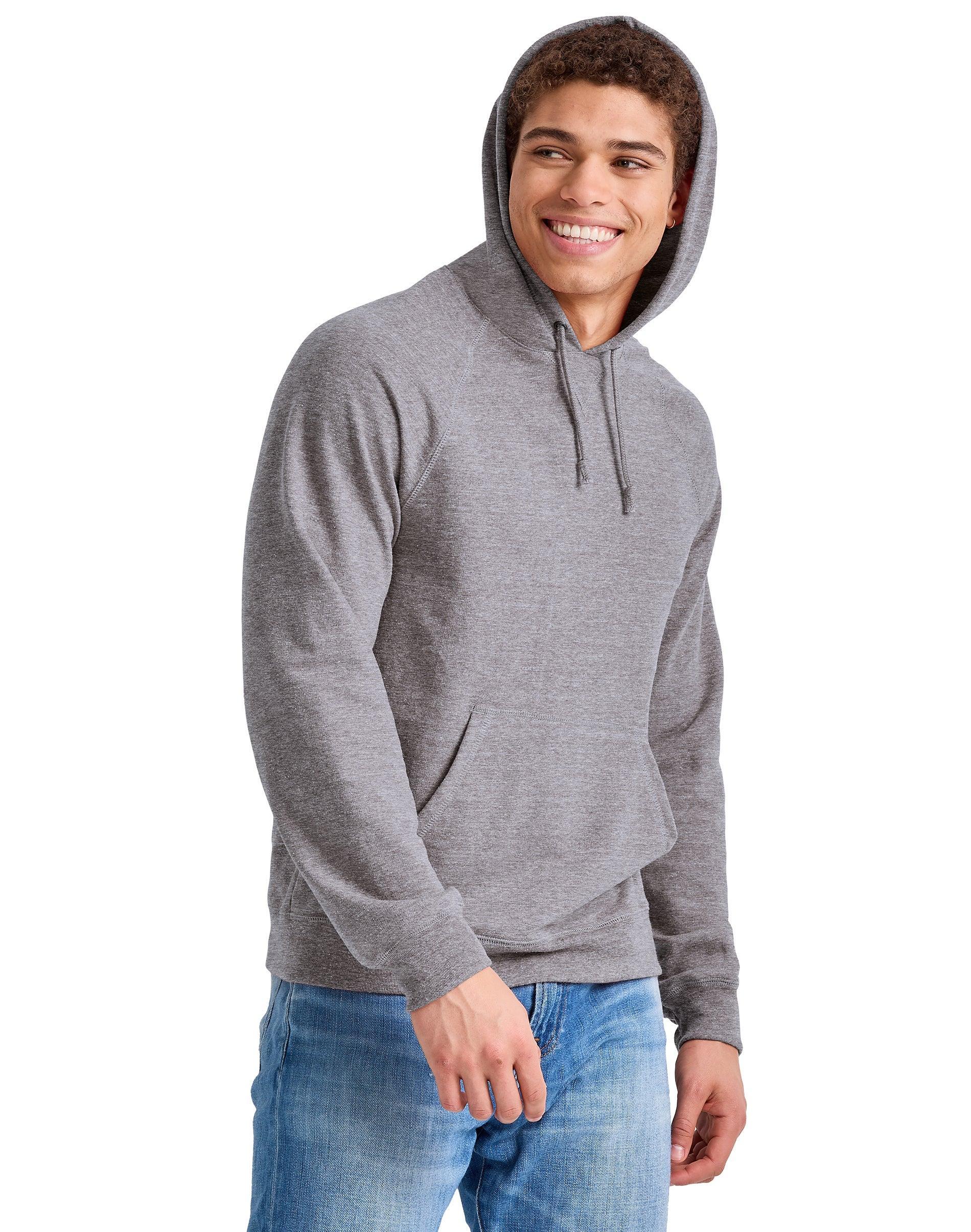 Hanes Originals Mens French Terry Hoodie Blue Jay Heather S Product Image