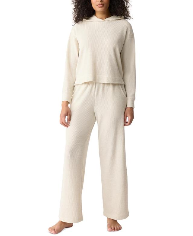 Gap GapBody Womens 2-Pc. Hooded Brushed Waffle Pajama Set Product Image