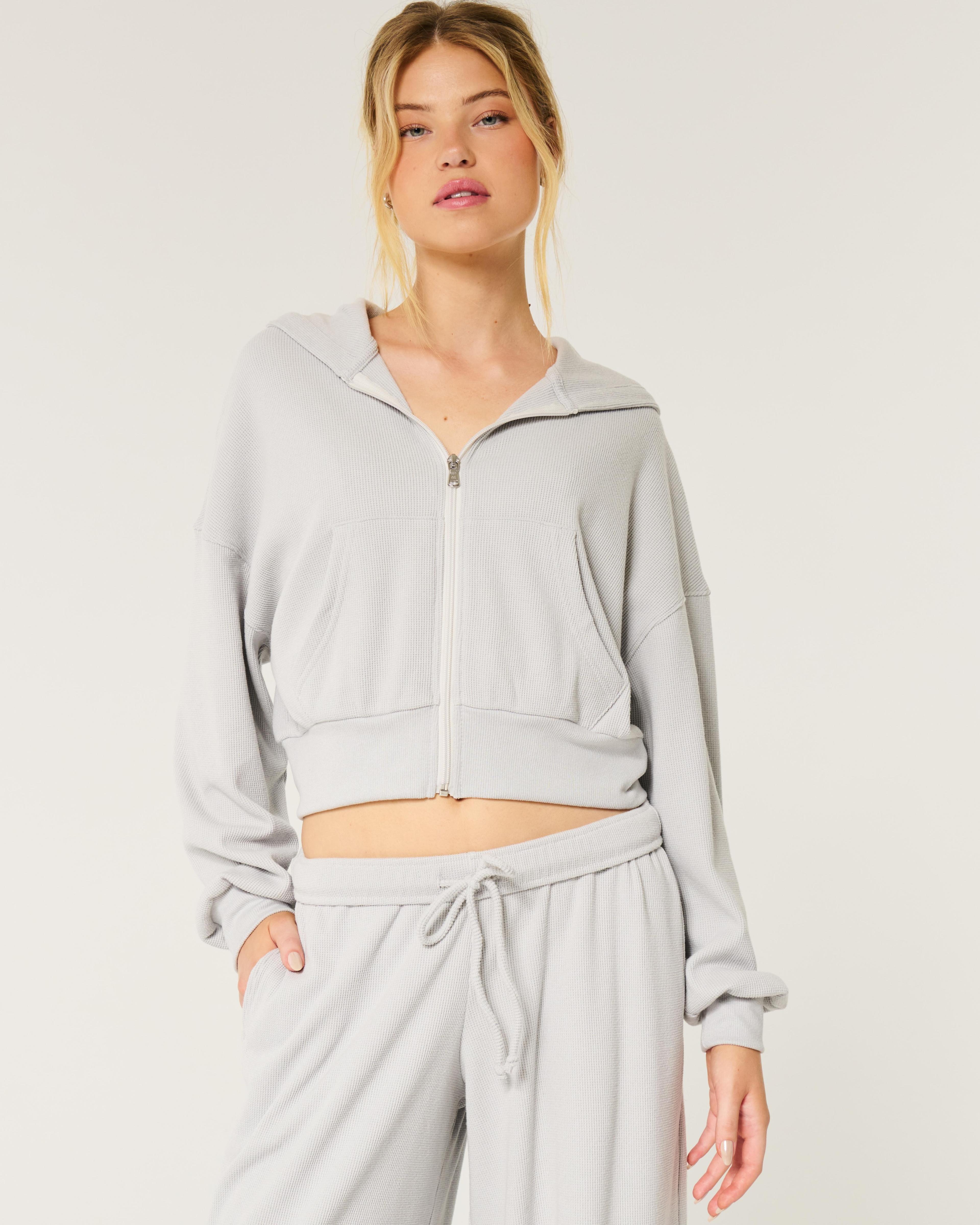 Gilly Hicks Cozy Waffle Zip-Up Hoodie Product Image