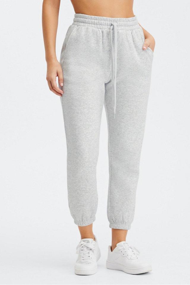 Fabletics Eco Go-To Sweatpant Womens Light Grey Heather Size S Product Image