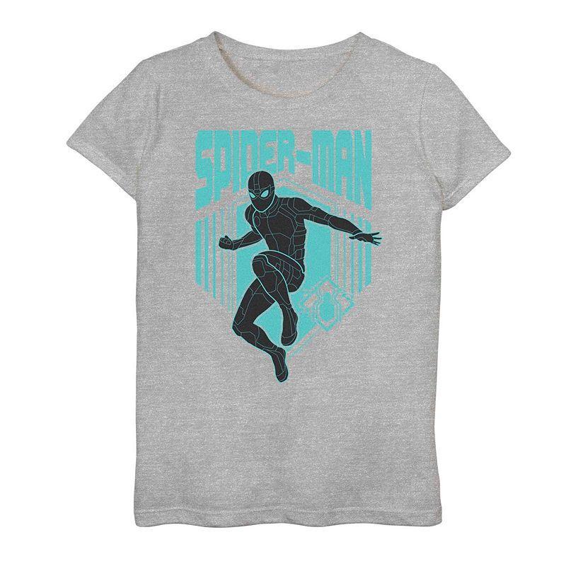 Girls 7-16 Marvel Spider-Man Far From Home Stealth Suit Poster Tee, Girls Athletic Grey Product Image