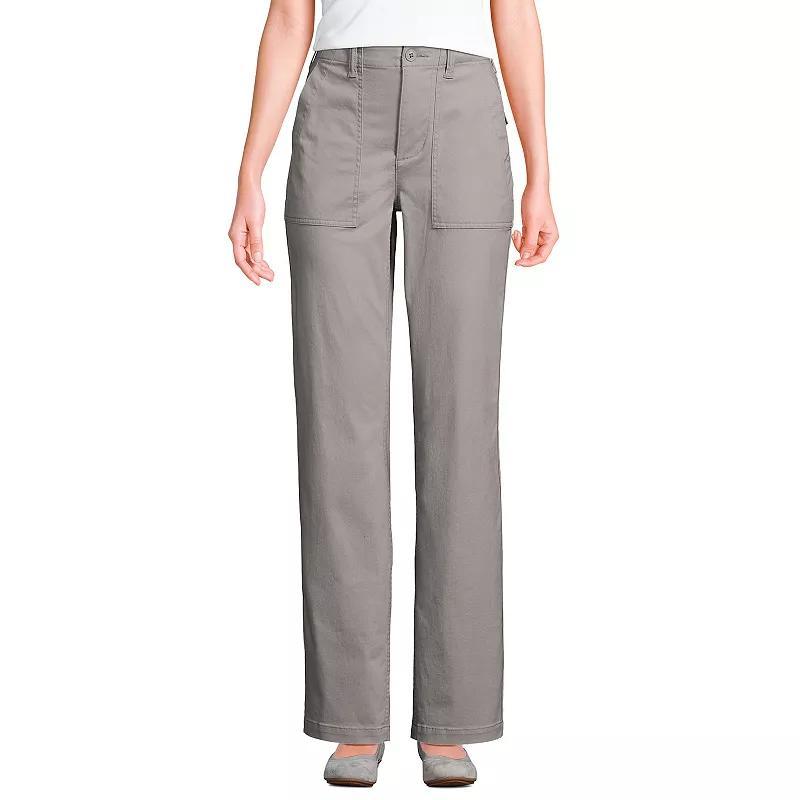 Petite Lands End High-Rise Chino Utility Pants, Womens Product Image