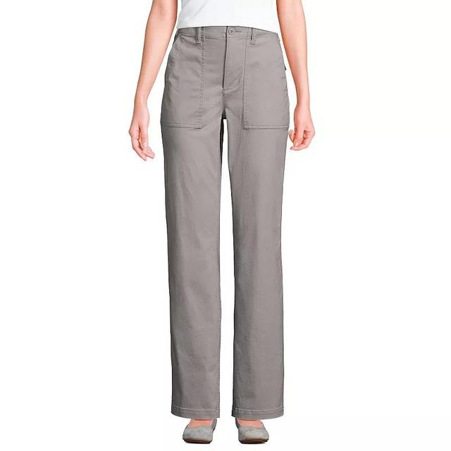 Petite Lands End High-Rise Chino Utility Pants, Womens Rich Red Product Image