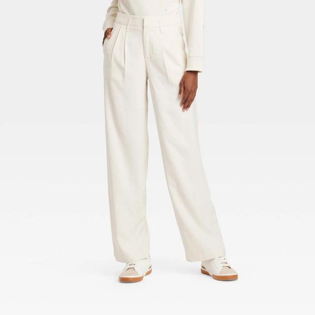 Womens High-Rise Straight Trousers - A New Day Cream 16 Product Image