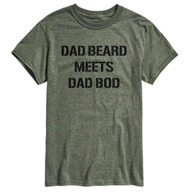 Mens Dad Beard Meets Dad Bod Graphic Tee Product Image