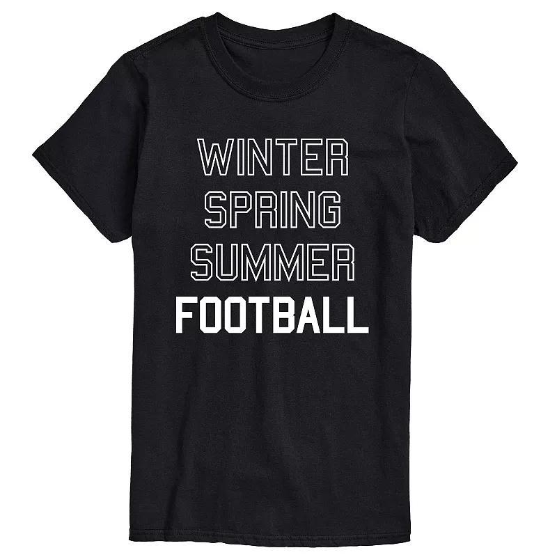 Big & Tall Seasons and Football Tee, Mens Product Image