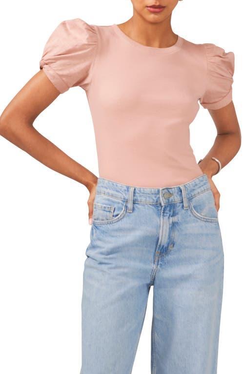 1.state Womens Puff Sleeve Short Sleeve Knit T-shirt Product Image