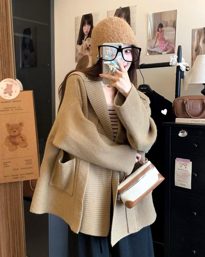 Plain Open Front Cardigan Product Image