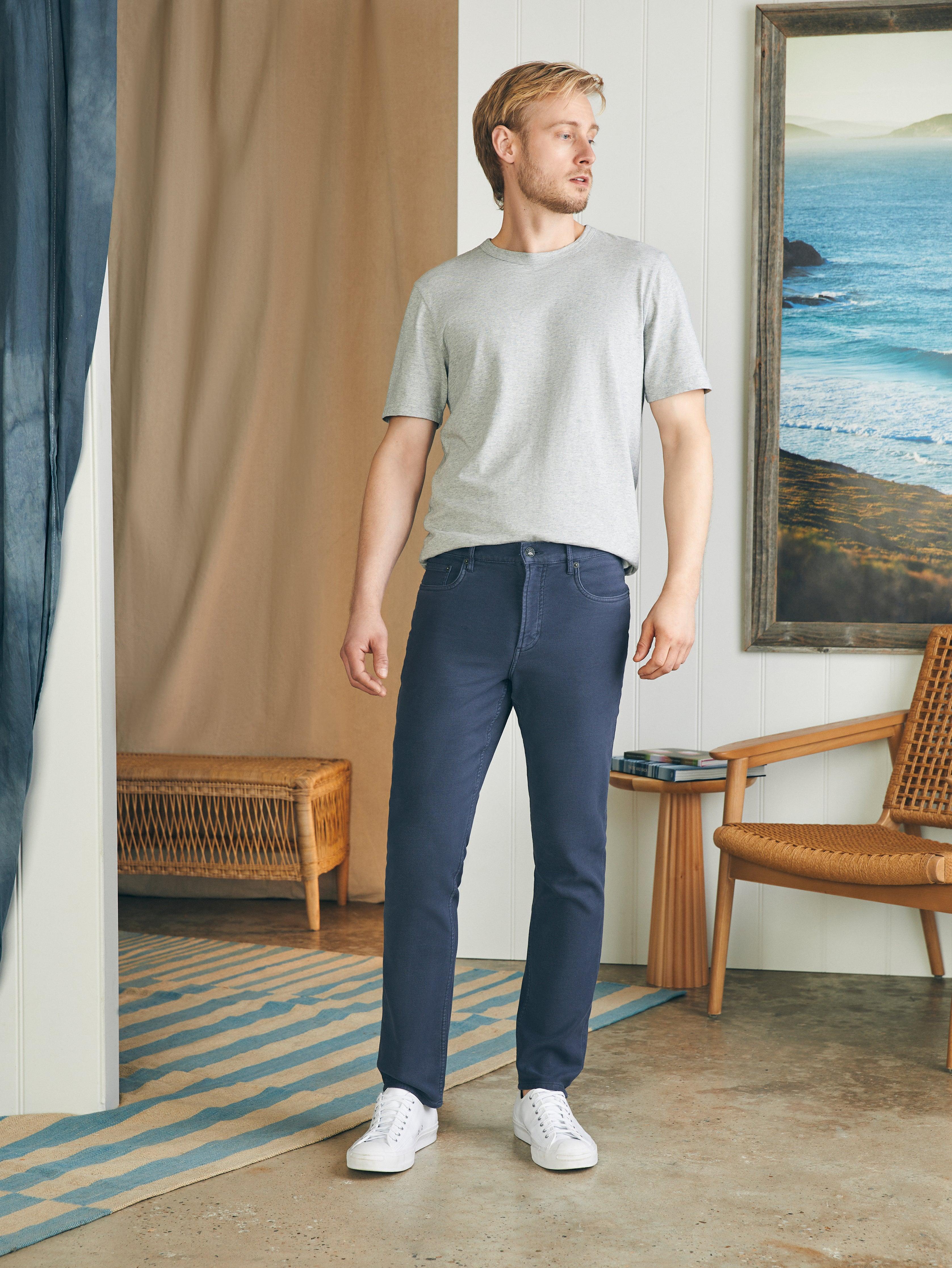 Stretch Terry 5-Pocket Pant - Navy Male Product Image