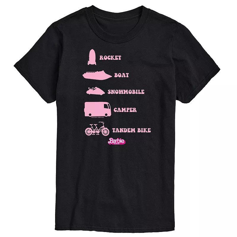 Big & Tall Barbie The Movie Theatrical Vehicles Graphic Tee, Mens Product Image