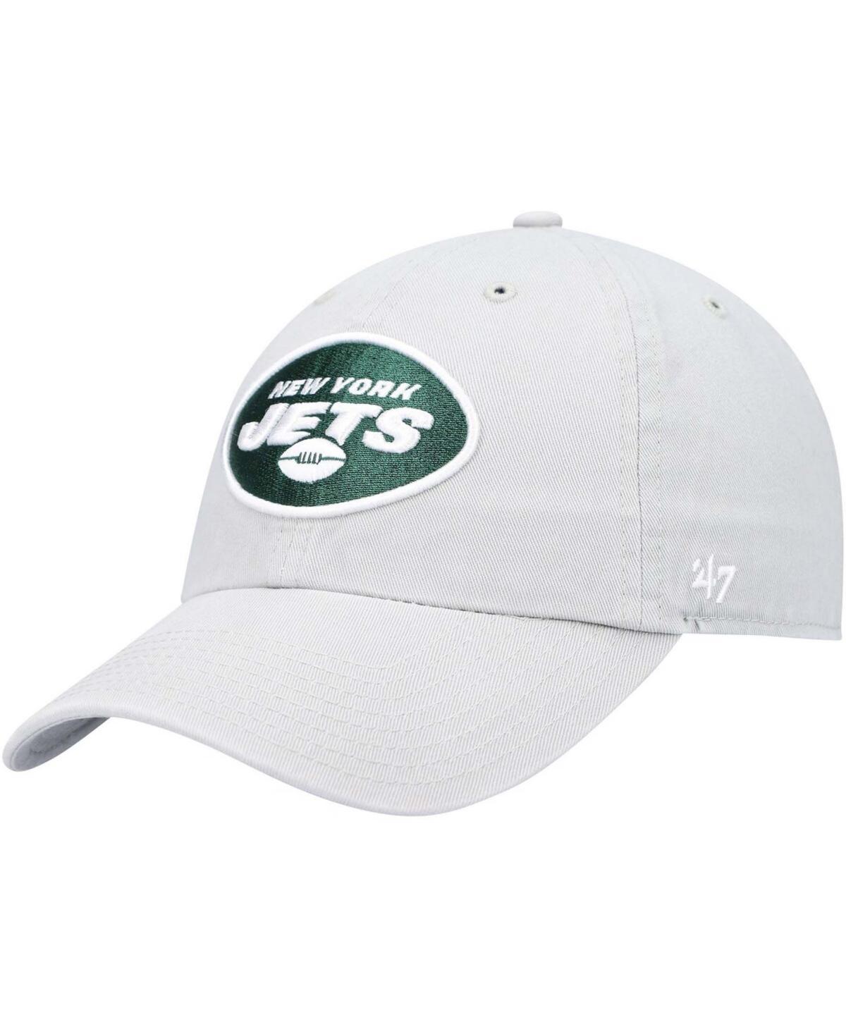 Mens 47 Gray New York Jets Clean Up Adjustable Hat Product Image