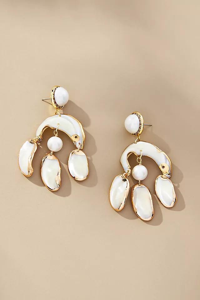 Pearl Enamel Chandelier Drop Earrings product image