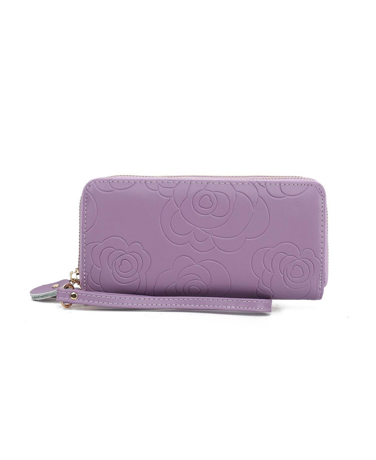 Mkf Collection Ellie Genuine Material Flower-Embossed Women s Wristlet Wallet by Mia K Product Image