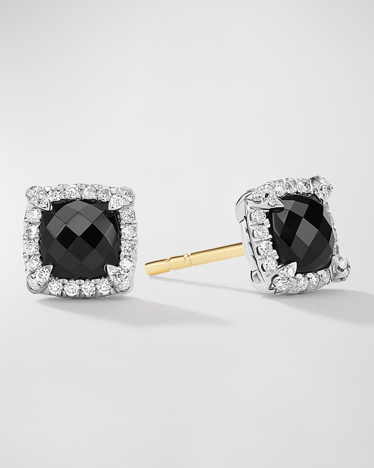 Womens Petite Chtelaine Pav Bezel Stud Earrings With Diamonds Product Image