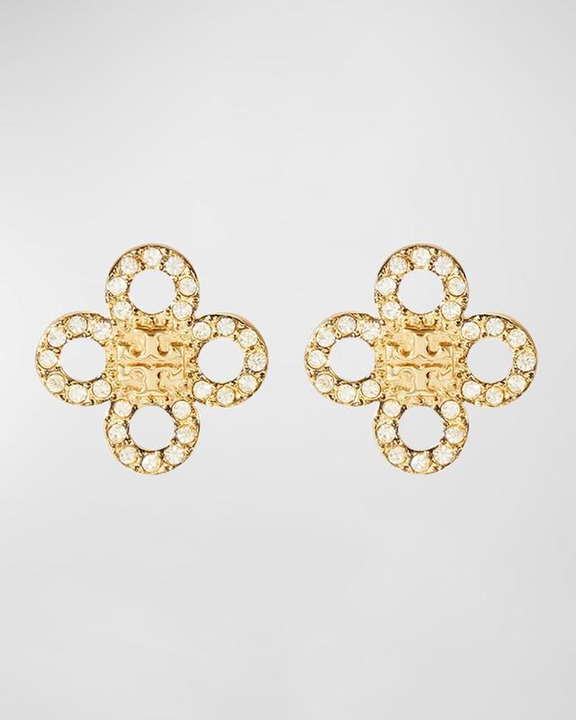 Small Kira Clover Pave Stud Earrings Product Image