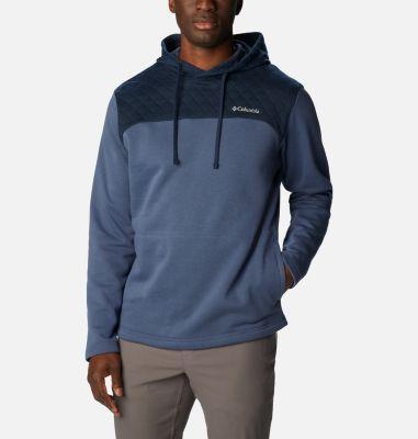 Mens Columbia Hart Mountain Quilted Hoodie Blue Product Image
