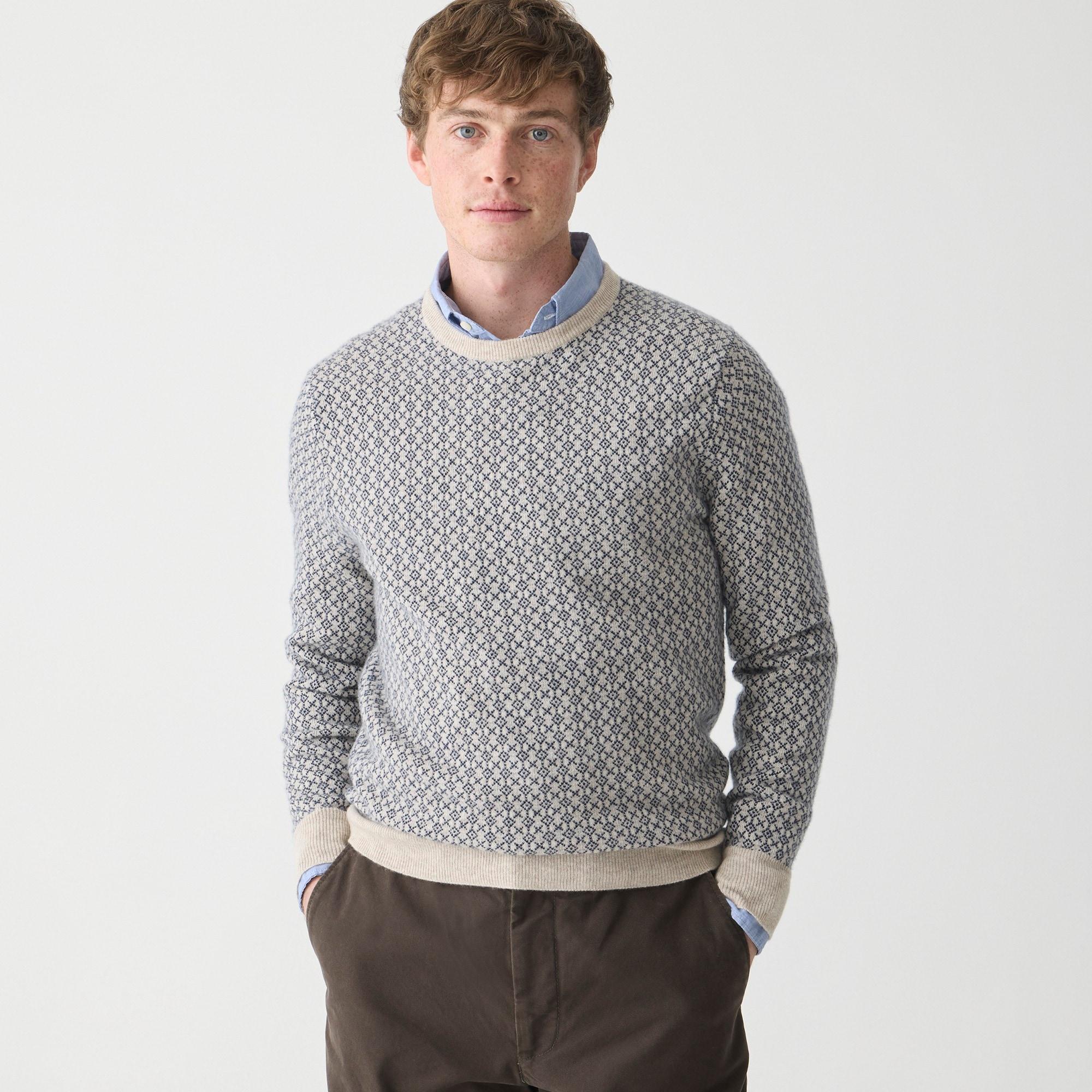 Cashmere jacquard crewneck sweater Product Image