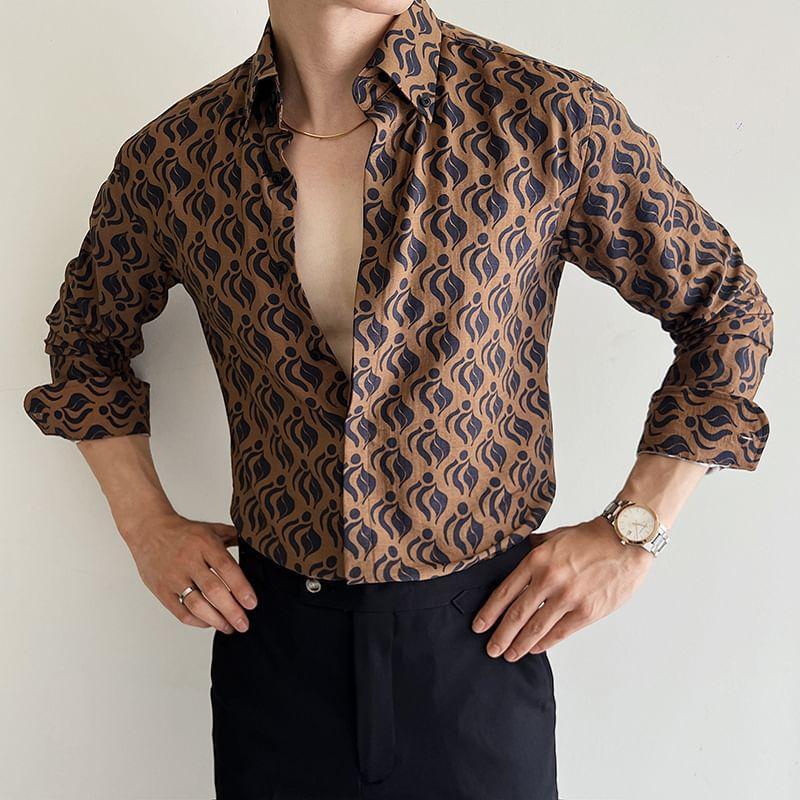 Floral Print Button-Up Shirt Product Image