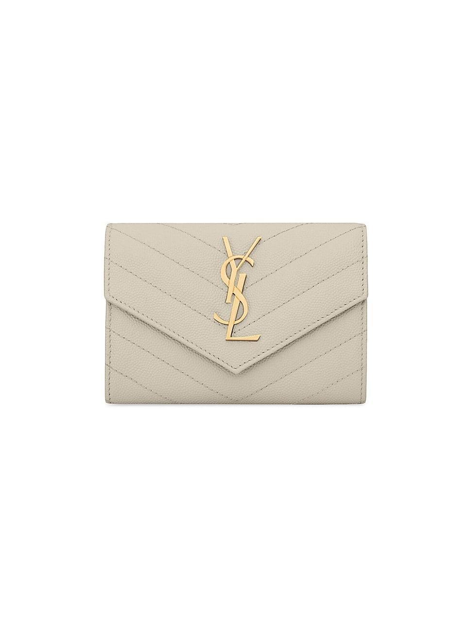 Womens Cassandre Matelass Small Envelope Wallet in Grain de Poudre Embossed Leather Product Image