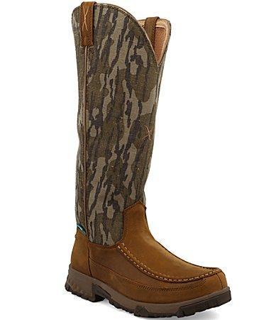 Twisted X Mens Waterproof Pull-On Mossy Oak Snake Boots Product Image