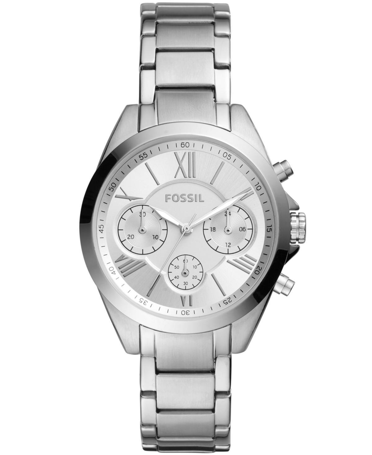 Fossil Womens Modern Courier Chronograph Stainless Steel Silver-Tone Watch 36mm Product Image