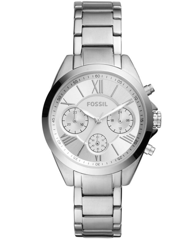 Fossil Womens Modern Courier Chronograph Stainless Steel Silver-Tone Watch 36mm - Silver-Tone Product Image