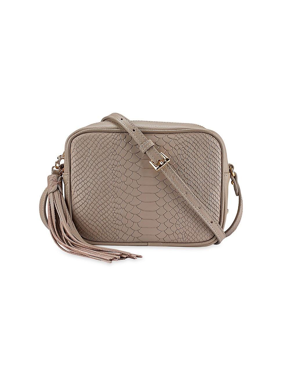 Womens Madison Python-Embossed Leather Crossbody Bag Product Image