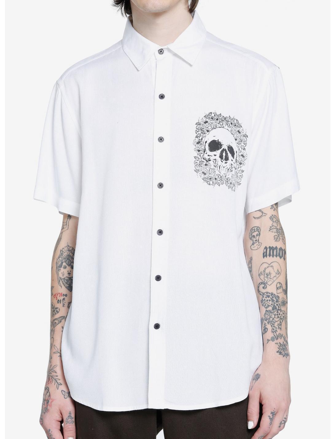 Floral Skulls Woven Button-Up Product Image