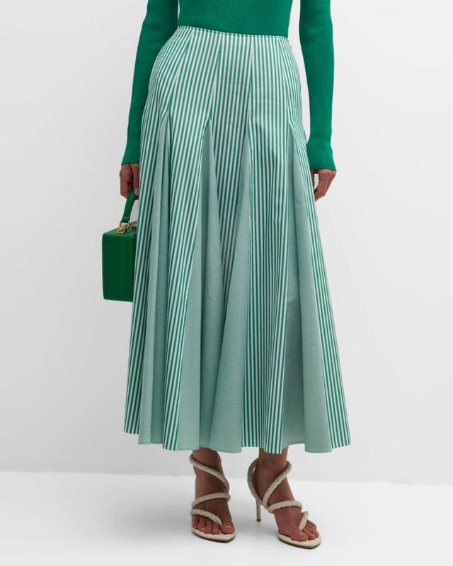 Bruna Striped Godet Midi Skirt Product Image