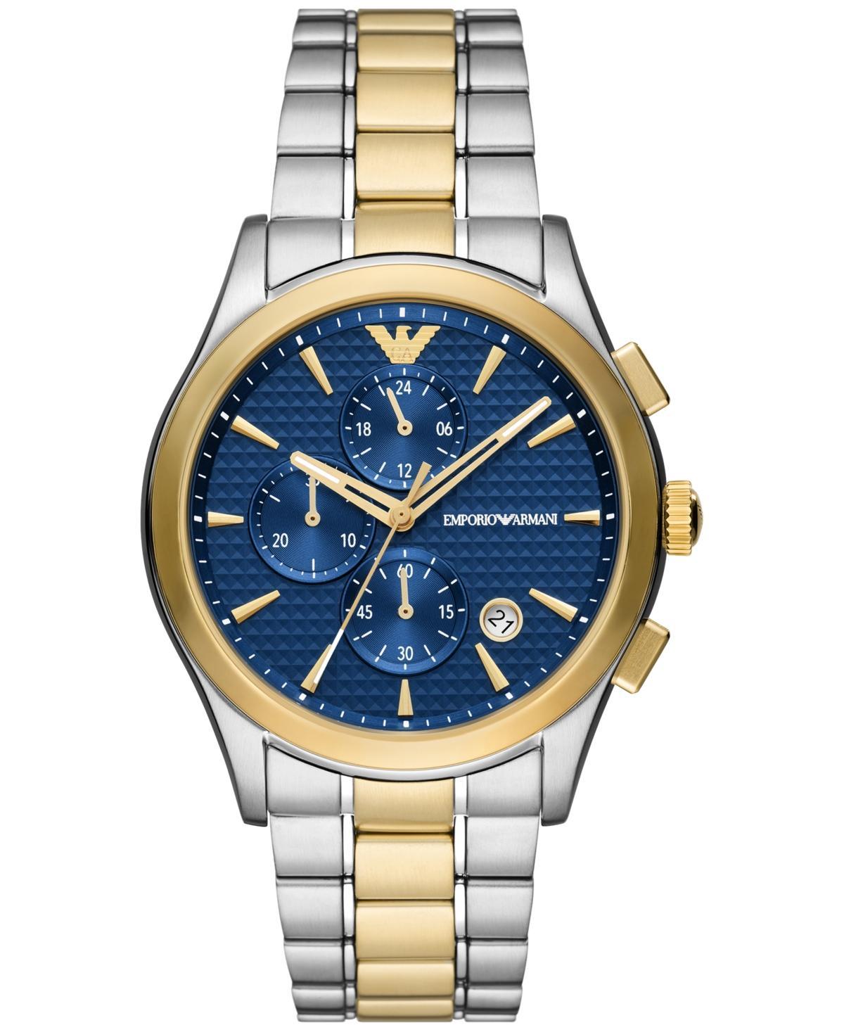 Emporio Armani Mens Chronograph Paolo Two-Tone Stainless Steel Bracelet Watch 42mm Product Image