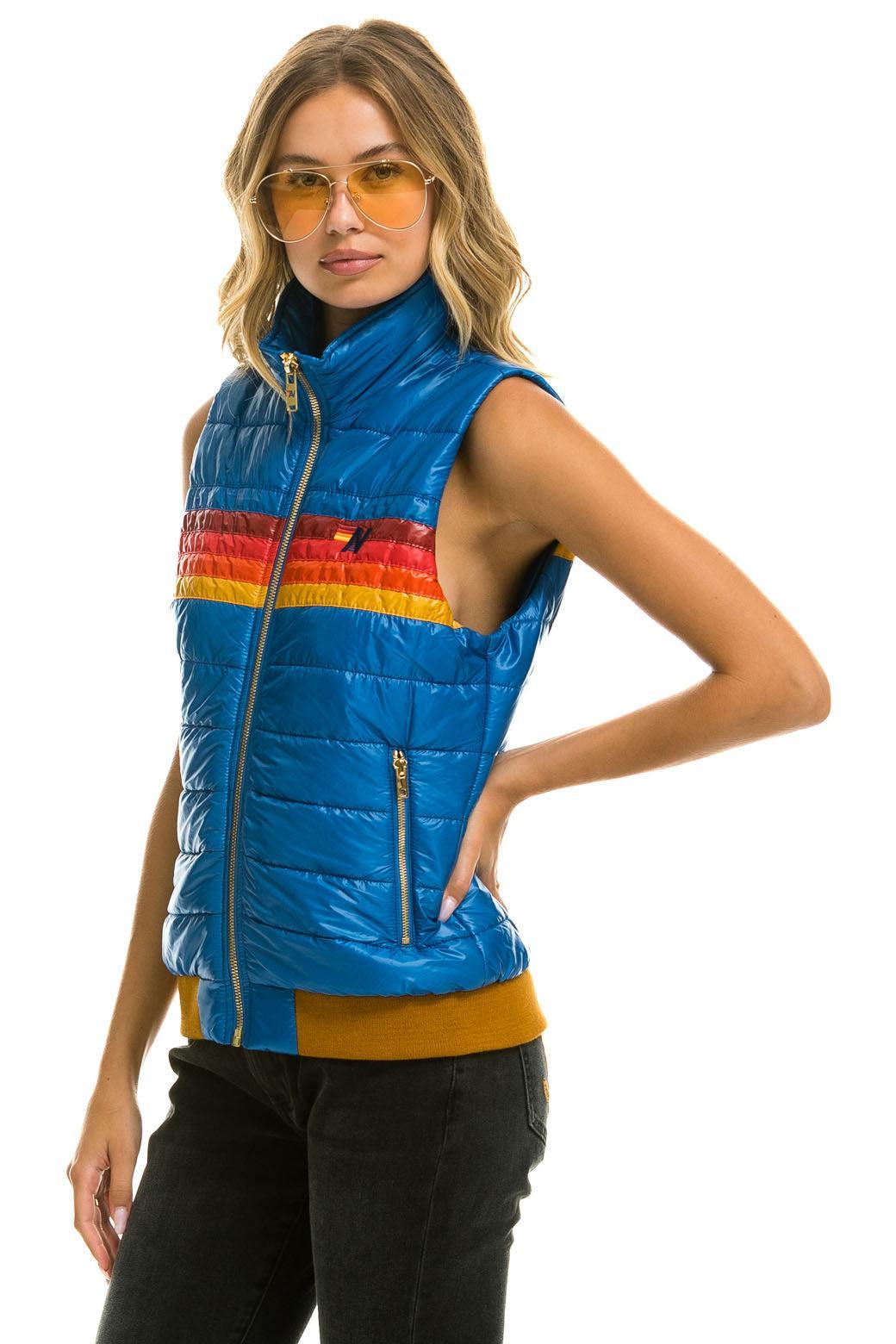 WOMEN'S 5 STRIPE VEST - GLOSSY SNORKEL BLUE Female Product Image