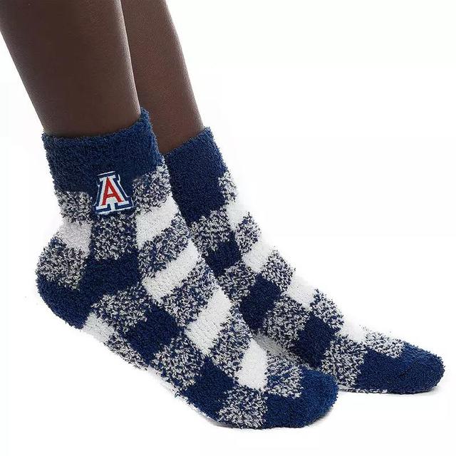 Womens ZooZatz Arizona Wildcats Fuzzy Buffalo Check Crew Socks, Blue Product Image