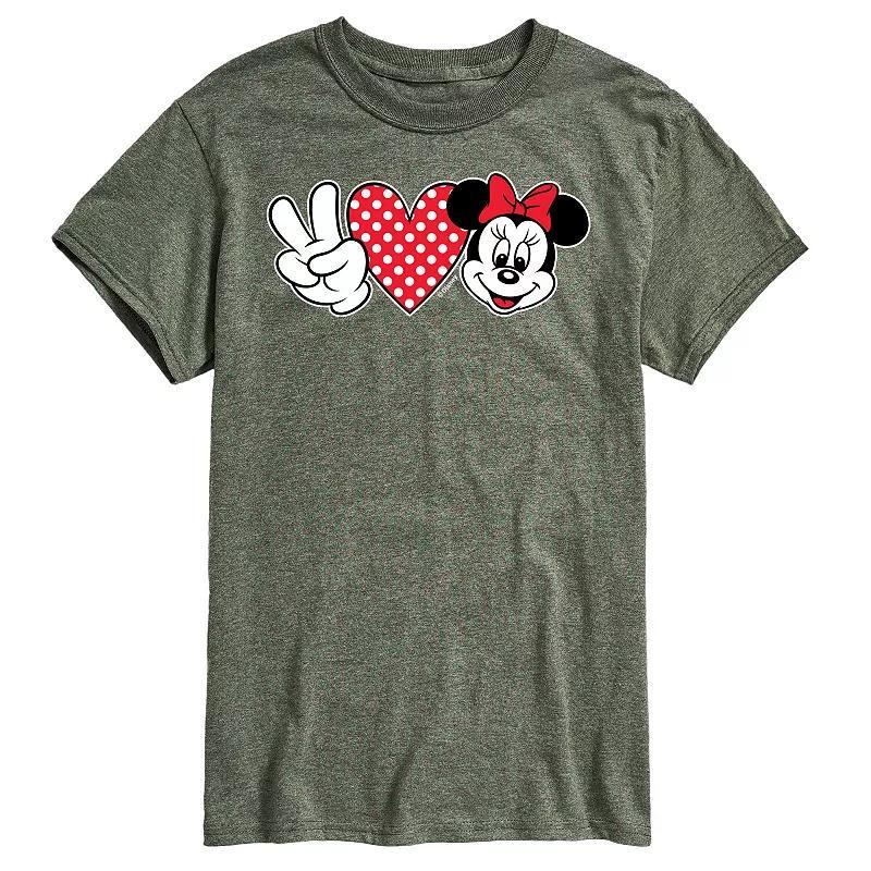 Disneys Minnie Mouse Mens Peace Love Minnie Graphic Tee Product Image