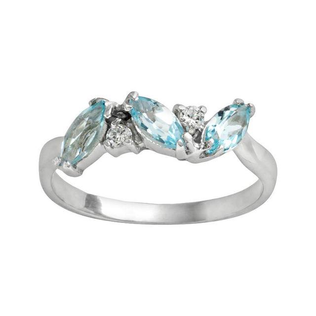 Traditions Jewelry Company Round Blue Topaz Ring, Womens Multicolor Product Image