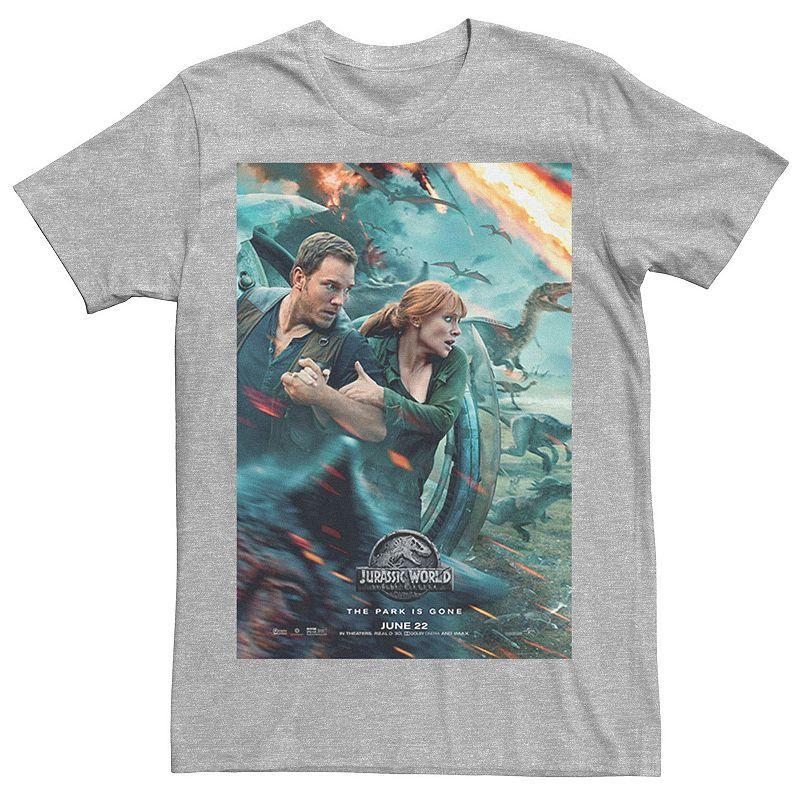 Mens Jurassic World Two Owen Claire Movie Poster Tee Red Product Image