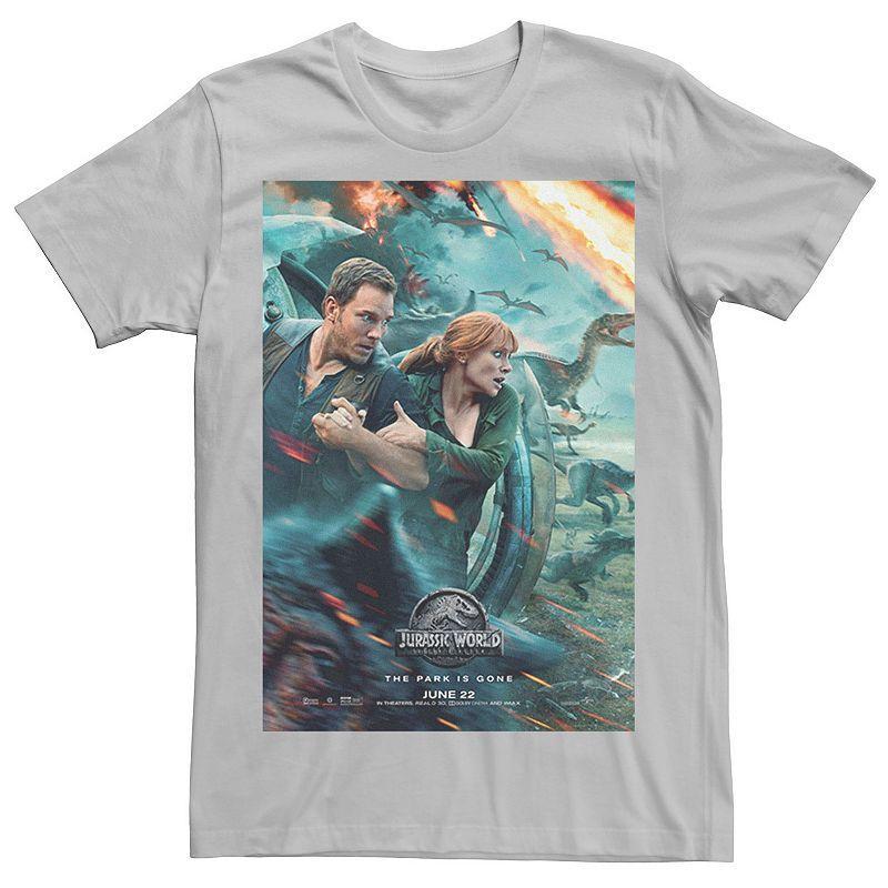 Mens Jurassic World Two Owen Claire Movie Poster Tee Red Product Image