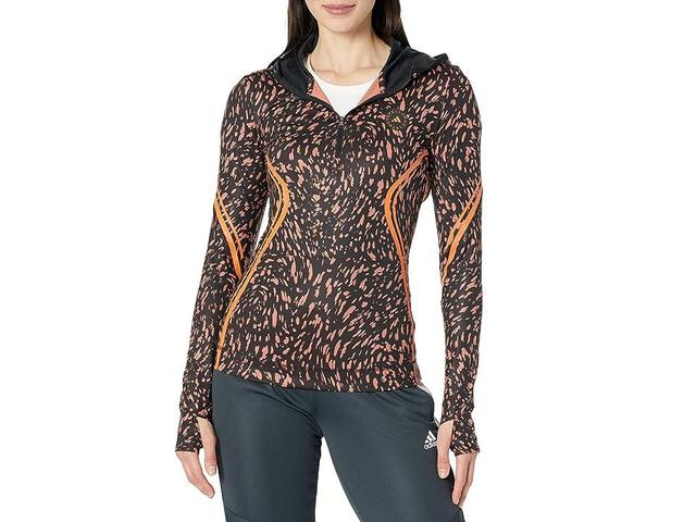 adidas by Stella McCartney TruePace Long Sleeve Hooded Printed HS4255 (Magic Earth/Black) Women's Clothing Product Image