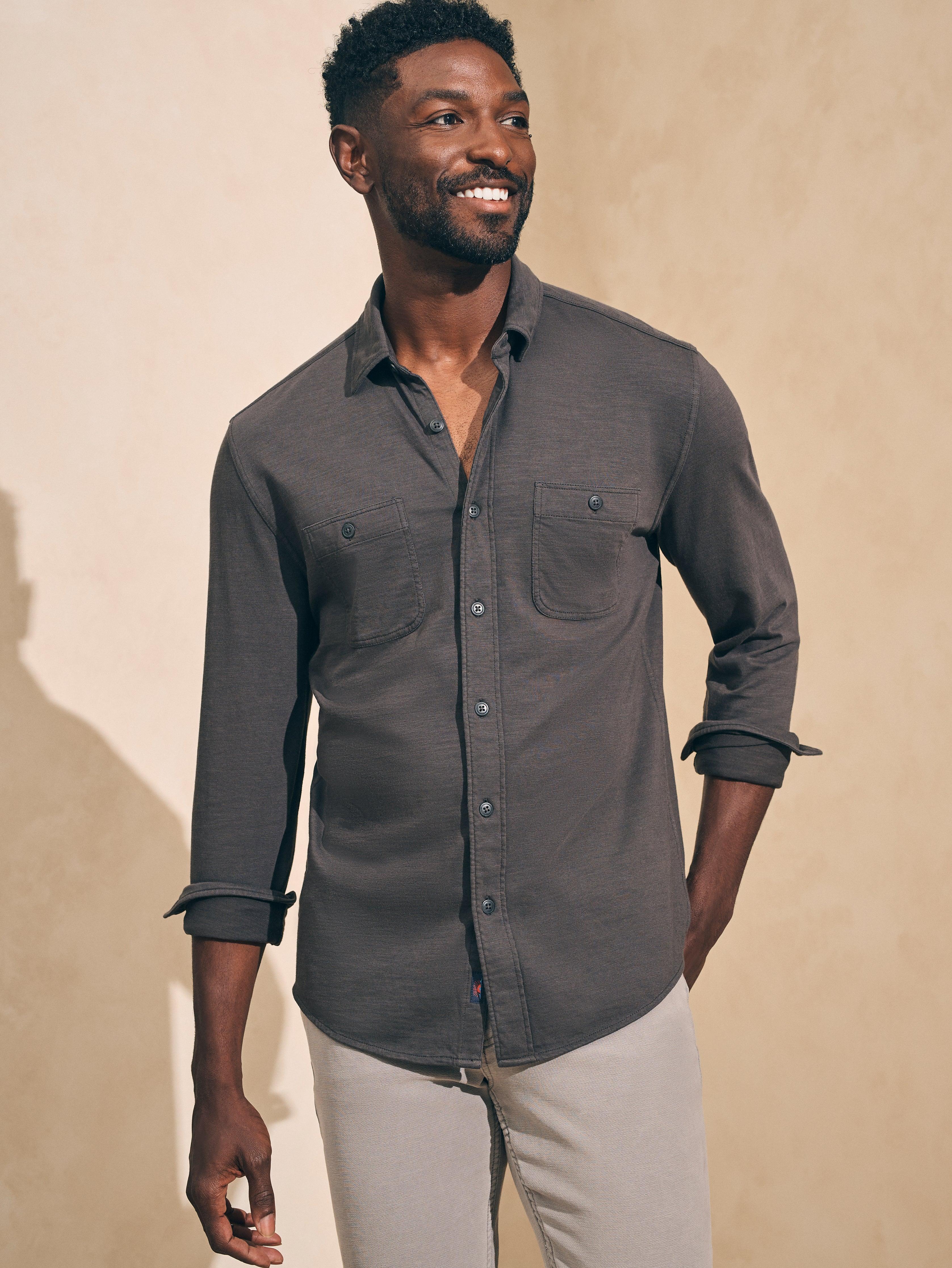 Sunwashed Knit Shirt - Washed Black Male Product Image